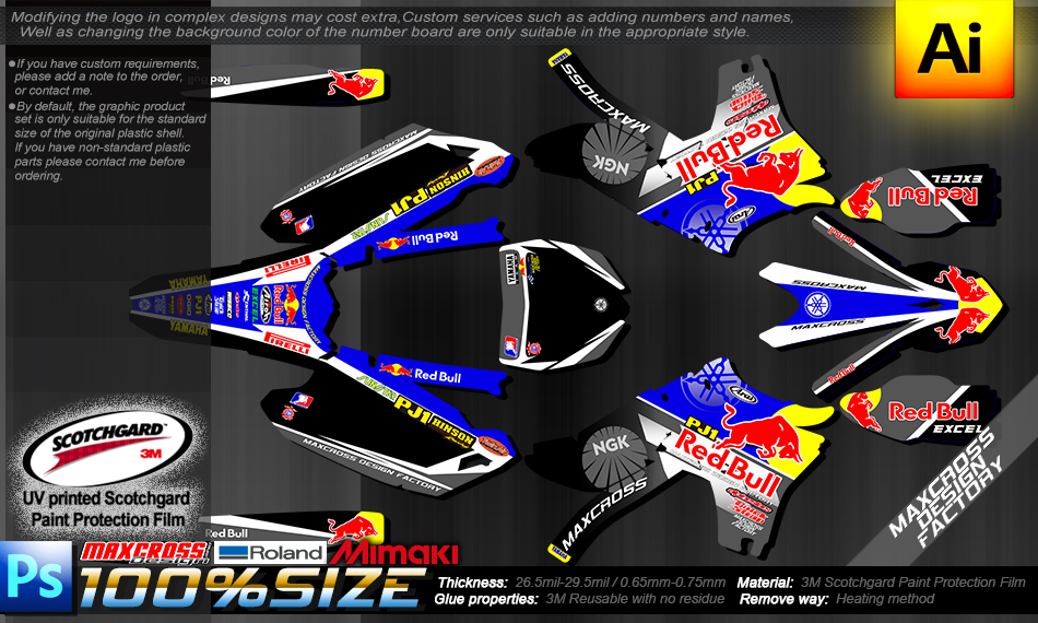 YAMAHA YZ450F 2010-2013 ' REDBULL STYLE